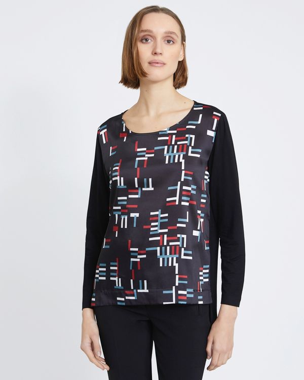 Carolyn Donnelly The Edit High Low Geo Print Top