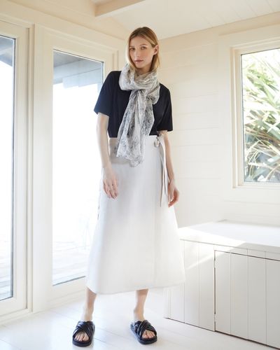 Carolyn Donnelly The Edit Cargo Wrap Linen Mix Skirt