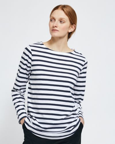 Carolyn Donnelly The Edit Navy Stripe Cotton Top thumbnail