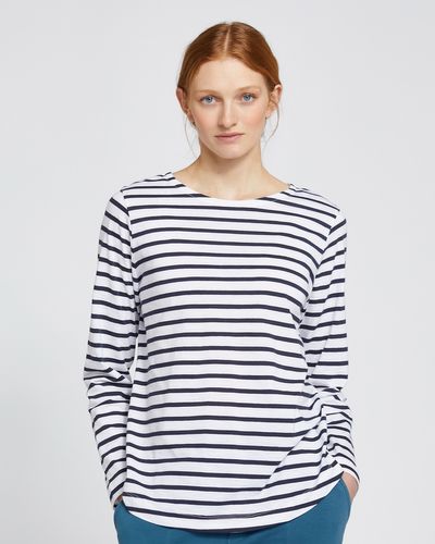 Carolyn Donnelly The Edit Navy Cotton Stripe Top