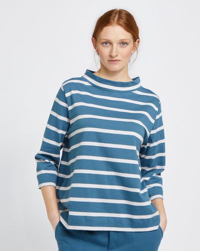 Carolyn Donnelly The Edit Funnel Neck Stripe Cotton Top