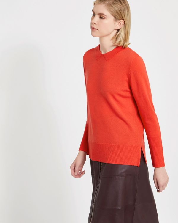 Carolyn Donnelly The Edit Collar Inset Merino Sweater
