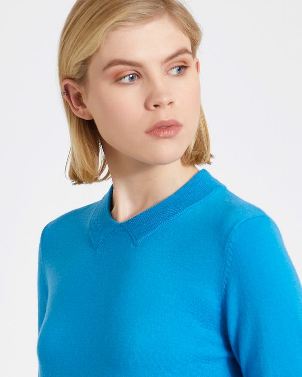 Dunnes Stores | Blue Carolyn Donnelly The Edit Collar Inset Merino Sweater