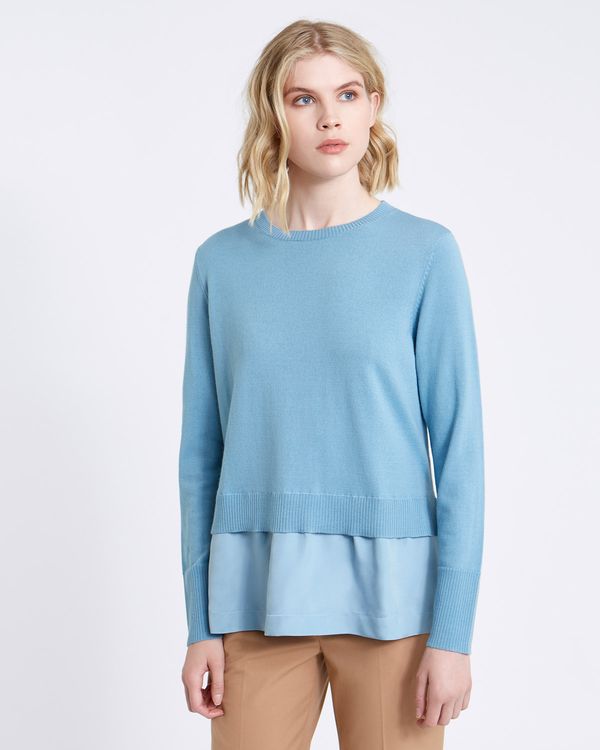 Carolyn Donnelly The Edit Merino Sweater With Cupro Hem