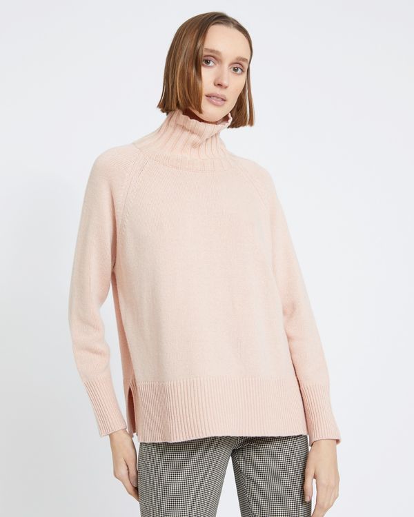 Carolyn Donnelly The Edit Cashmere Mix Raglan Polo Sweater