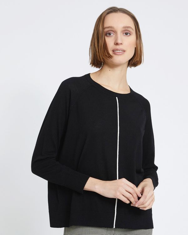 Carolyn Donnelly The Edit Merino Contrast Trim Sweater