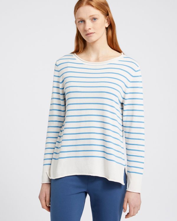 Carolyn Donnelly The Edit Blue Stripe Cotton Sweater