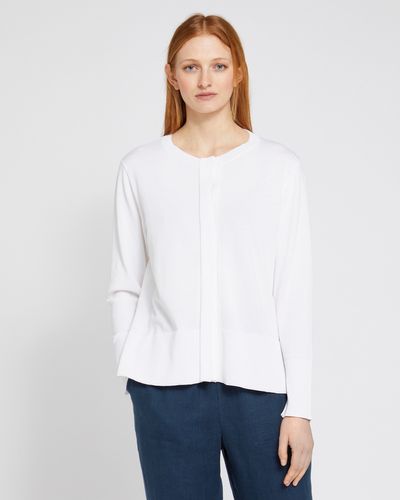 Carolyn Donnelly The Edit White Concealed Button Cardigan