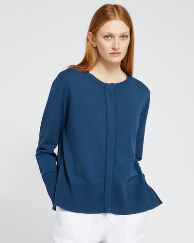 Carolyn Donnelly The Edit Navy Concealed Button Cardigan