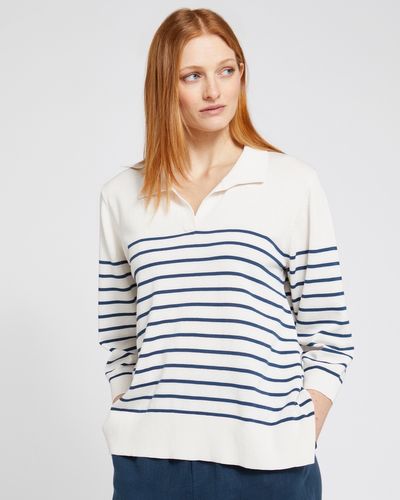 Carolyn Donnelly The Edit Stripe Collared Sweater