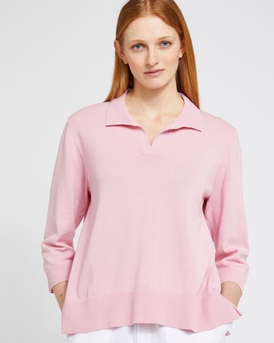 Carolyn Donnelly The Edit Pink Collared Sweater