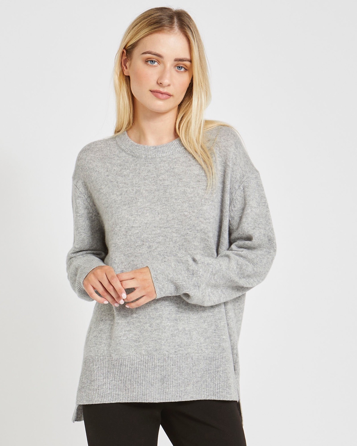 Dunnes Stores | Grey Carolyn Donnelly The Edit Cashmere Blend Crew Sweater