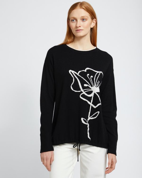 Carolyn Donnelly The Edit Flower Intarsia Sweater