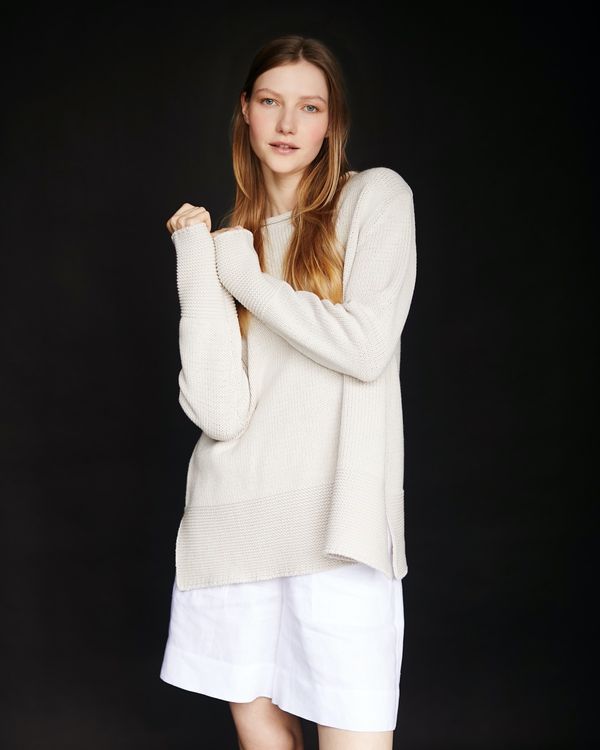 Carolyn Donnelly The Edit Stone Contrast Stitch Sweater