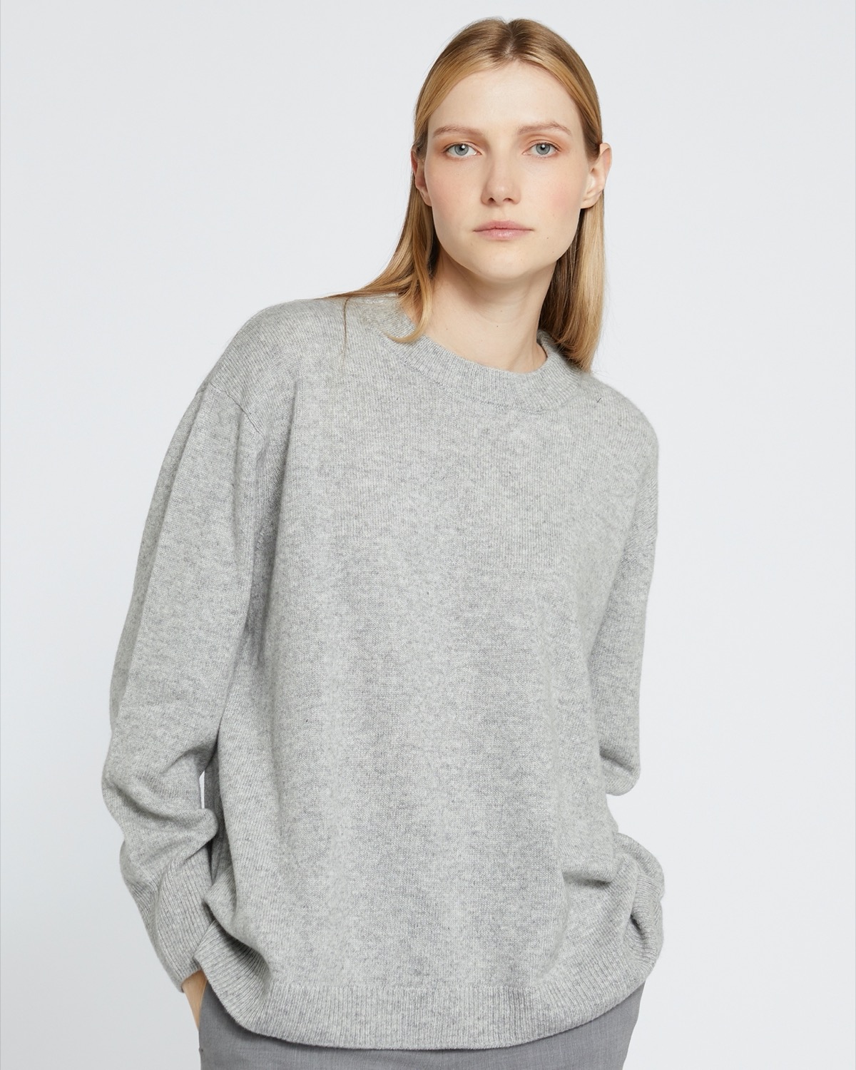 Dunnes Stores | Grey Carolyn Donnelly The Edit Cashmere Blend Crew Sweater