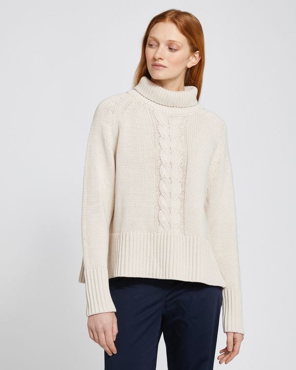 Dunnes Stores | Stone Carolyn Donnelly The Edit Cable Front Polo Neck ...