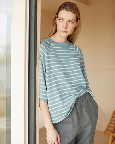 Carolyn Donnelly The Edit Short Sleeved Stripe Sweater