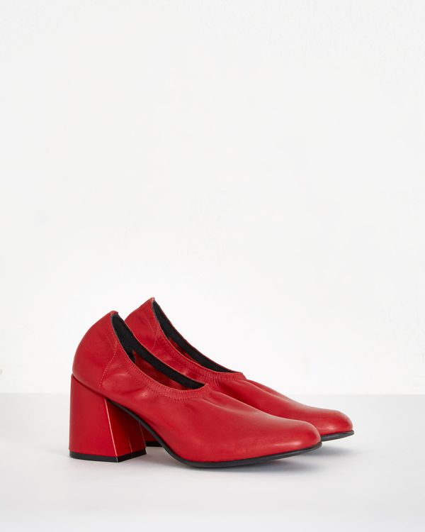 Carolyn Donnelly The Edit Red Leather Court Heels