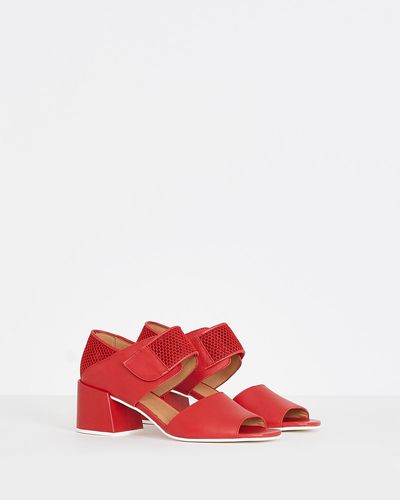 Carolyn Donnelly The Edit Red Leather Sandals thumbnail