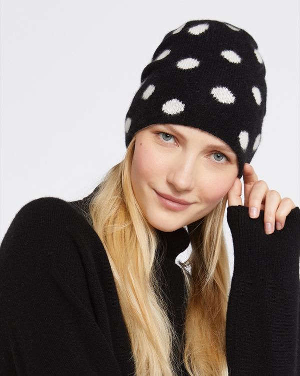 Dunnes Stores | Black Carolyn Donnelly The Edit Spot Cashmere Blend Hat