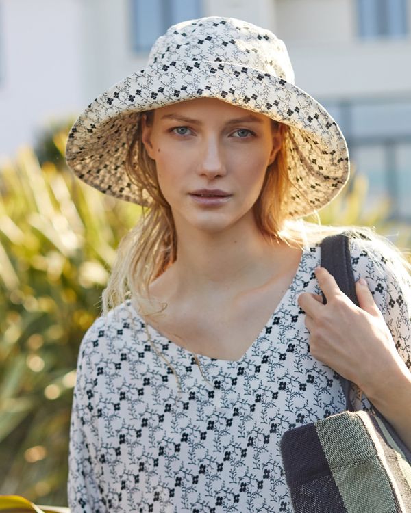 Dunnes Stores  Stone Carolyn Donnelly The Edit Print Cotton Sun Hat