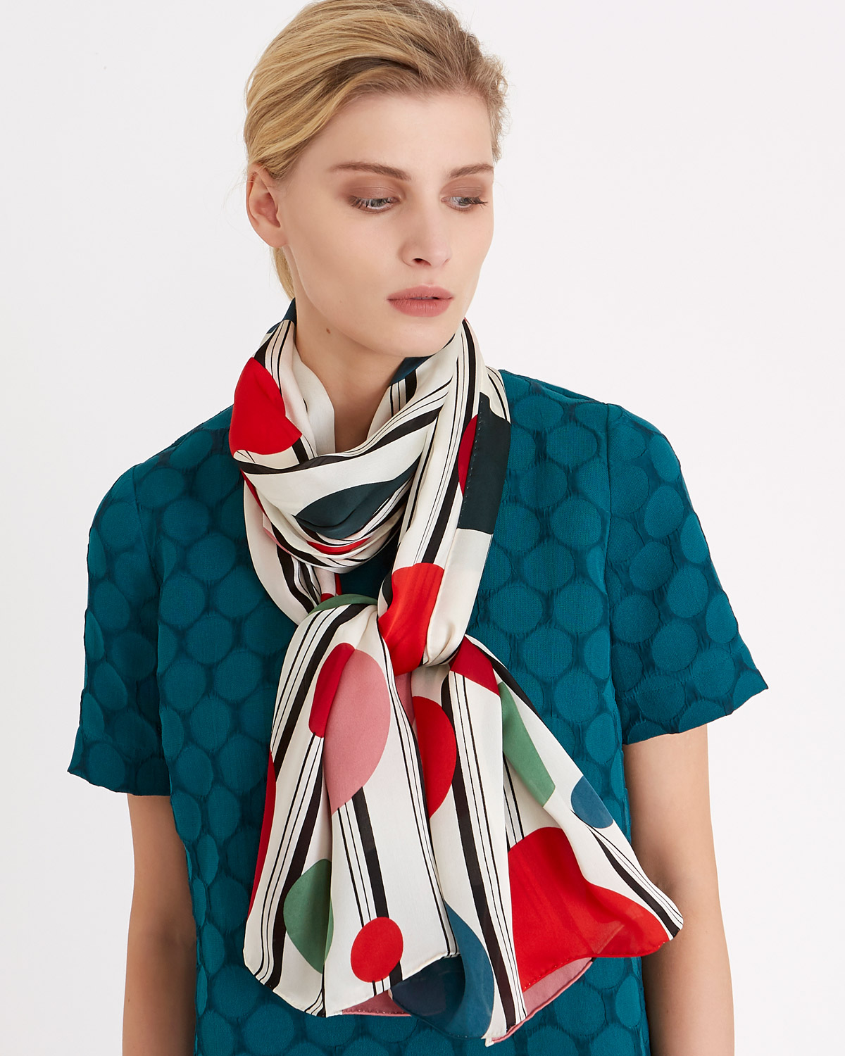 Dunnes Stores | Print Carolyn Donnelly The Edit Spot Silk Scarf