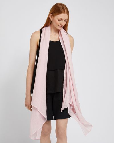 Carolyn Donnelly The Edit Pink Linen Scarf