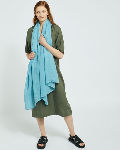 Carolyn Donnelly The Edit Blue Linen Scarf