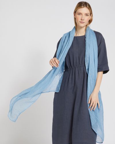 Carolyn Donnelly The Edit Blue Linen Scarf thumbnail