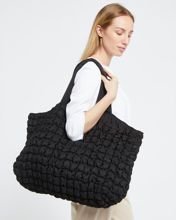 Dunnes Stores | Black Carolyn Donnelly The Edit Quilted Tote Bag