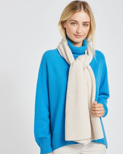 Carolyn Donnelly The Edit Oatmeal Ribbed Cashmere Scarf