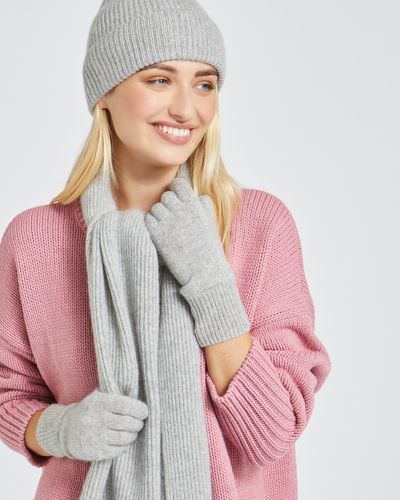 Carolyn Donnelly The Edit Grey Cashmere Gloves thumbnail