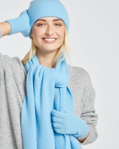 Carolyn Donnelly The Edit Blue Cashmere Gloves