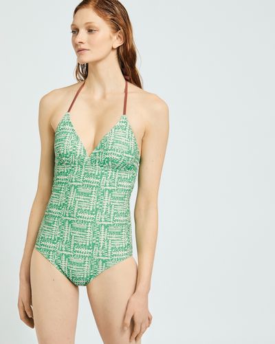 Carolyn Donnelly The Edit Green Halter Swimsuit