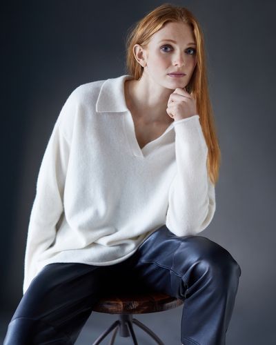 Carolyn Donnelly The Edit 100% Cashmere Collar Sweater thumbnail