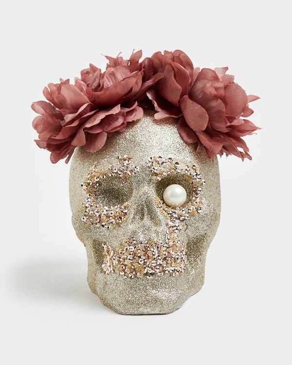Glitter Flower Skull