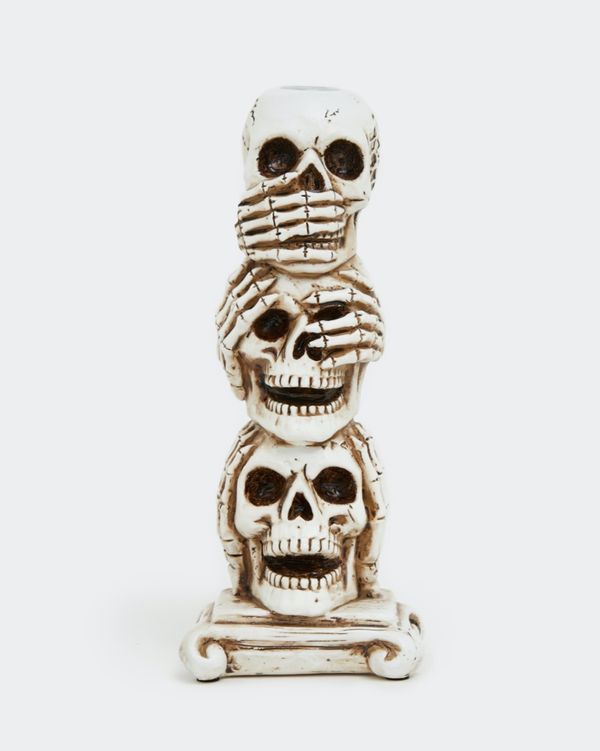 Tiered Skull Candle Holder