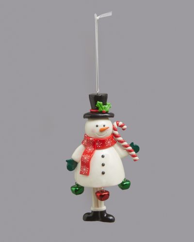 Snowman with Jingle Bells Decoration thumbnail