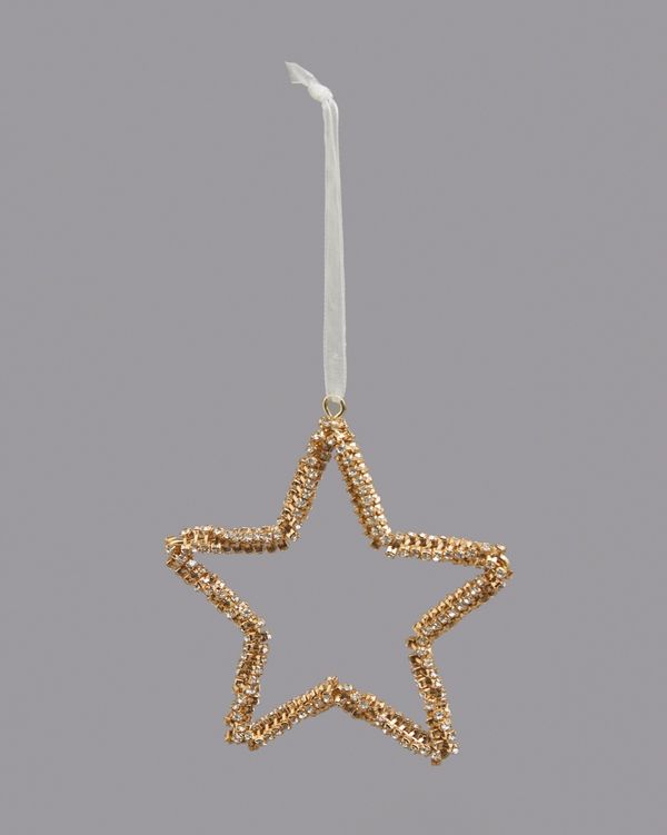 Gold Beaded Star Decoration