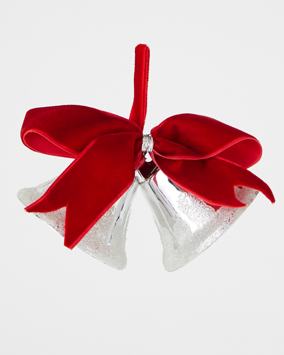 Dunnes Stores | Silver Silver Bells With Red Ribbon