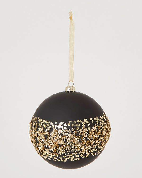 Black Bauble With Gold Trim