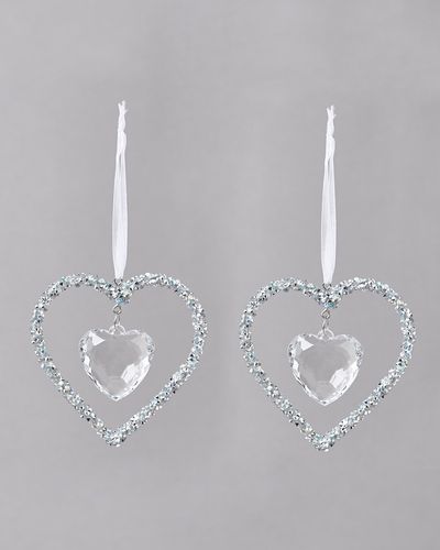 Glitter Heart With Crystal - Pack Of 2 thumbnail