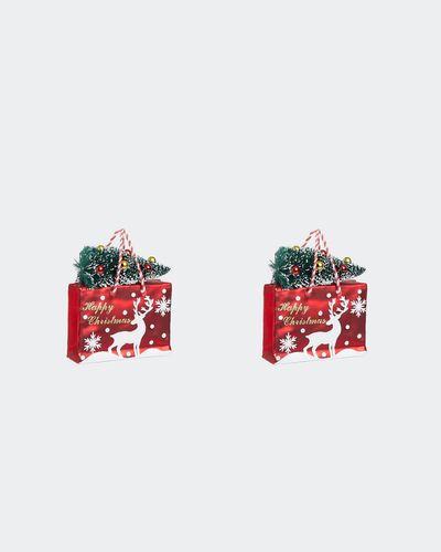 Present Bag Glass Decoration - Pack Of 2 thumbnail