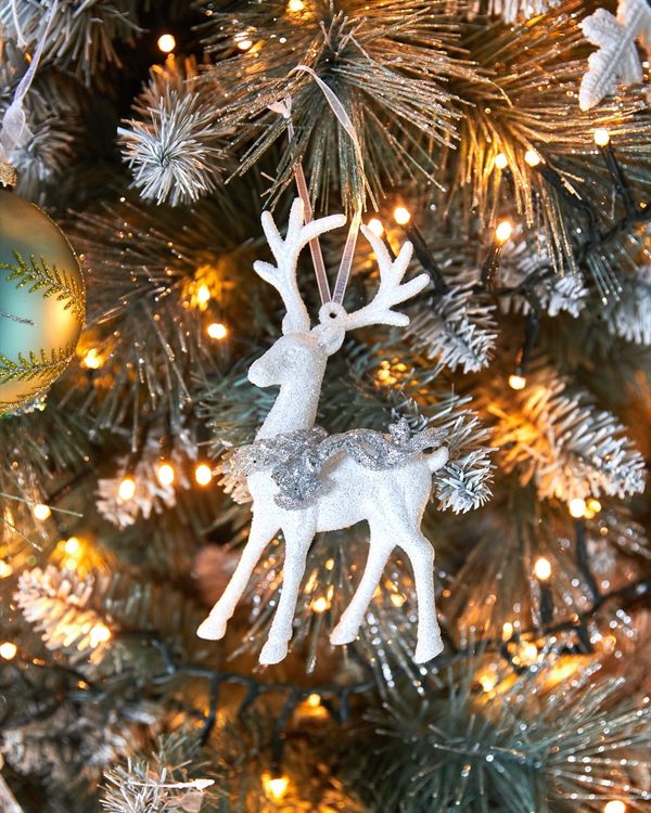 White Standing Reindeer Decoration