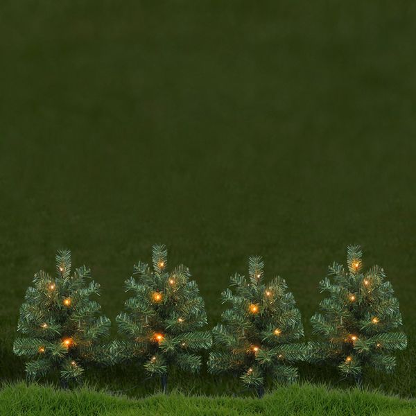 LED Mini Trees - Set Of 4
