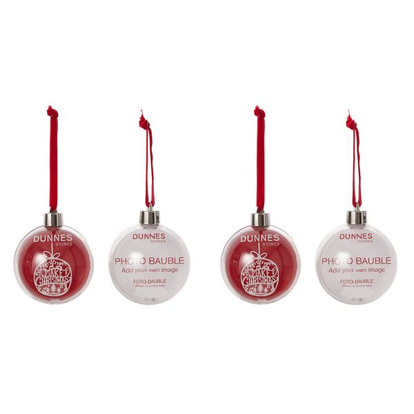 Photo Bauble - Pack Of 4