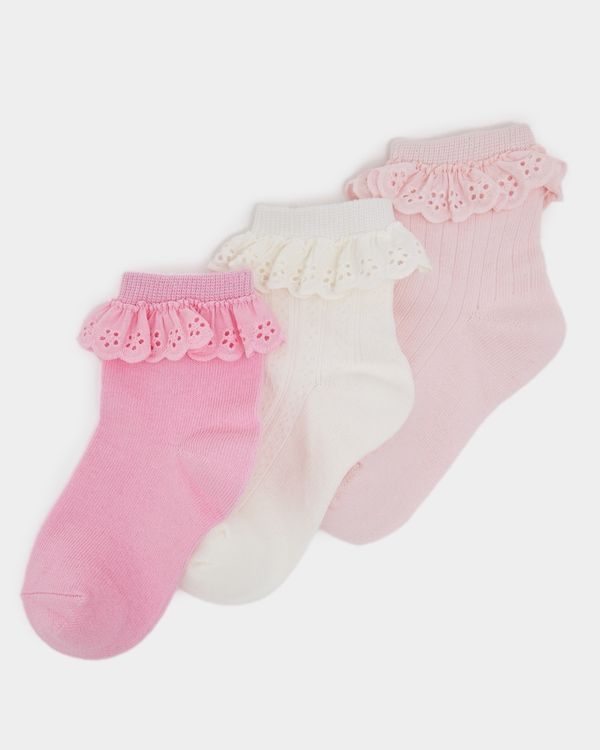 Baby Cotton Lace Socks - Pack Of 3