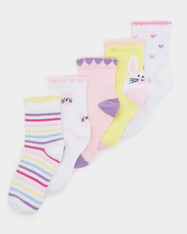 Baby Girls Design Socks - Pack Of 5
