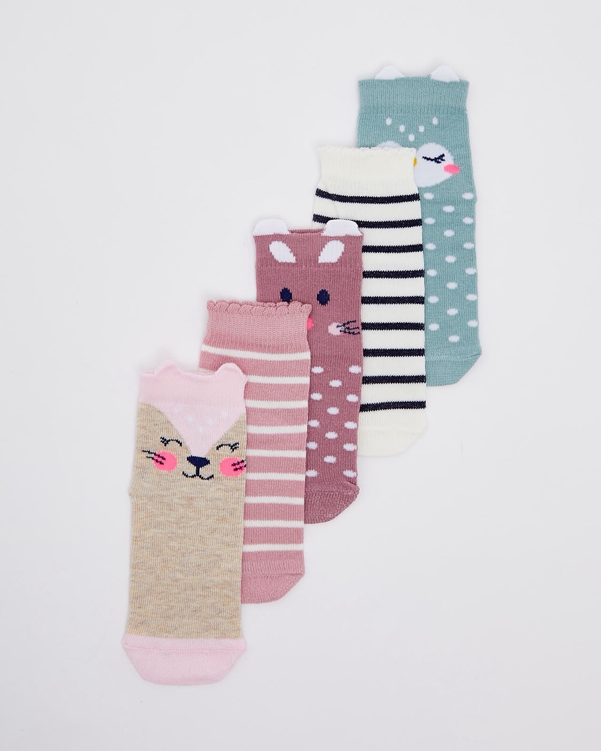 Dunnes Stores | Assorted Baby Girls Design Socks - Pack Of 5