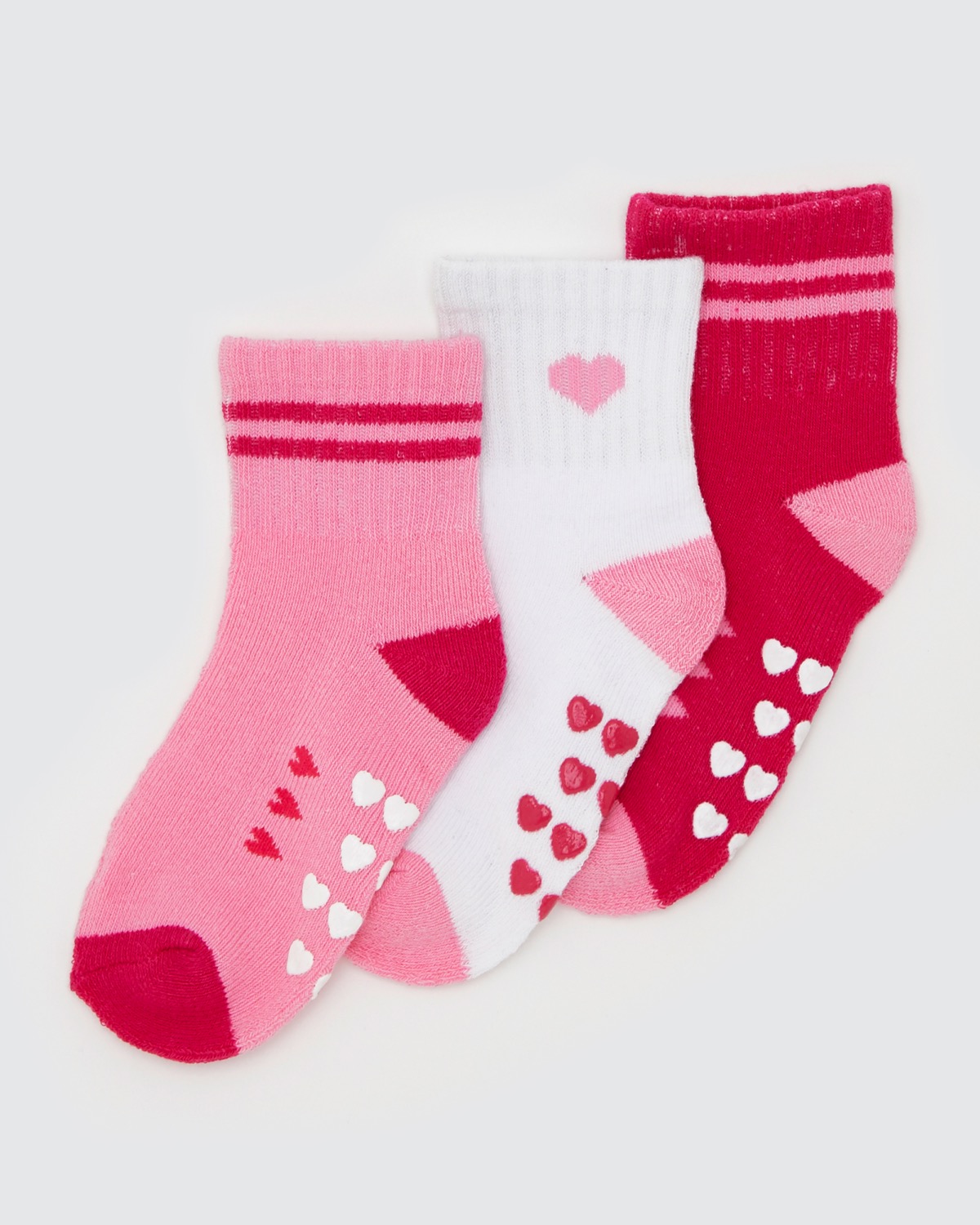 Dunnes Stores | Pink-white Baby Girls Sports Socks - Pack Of 3